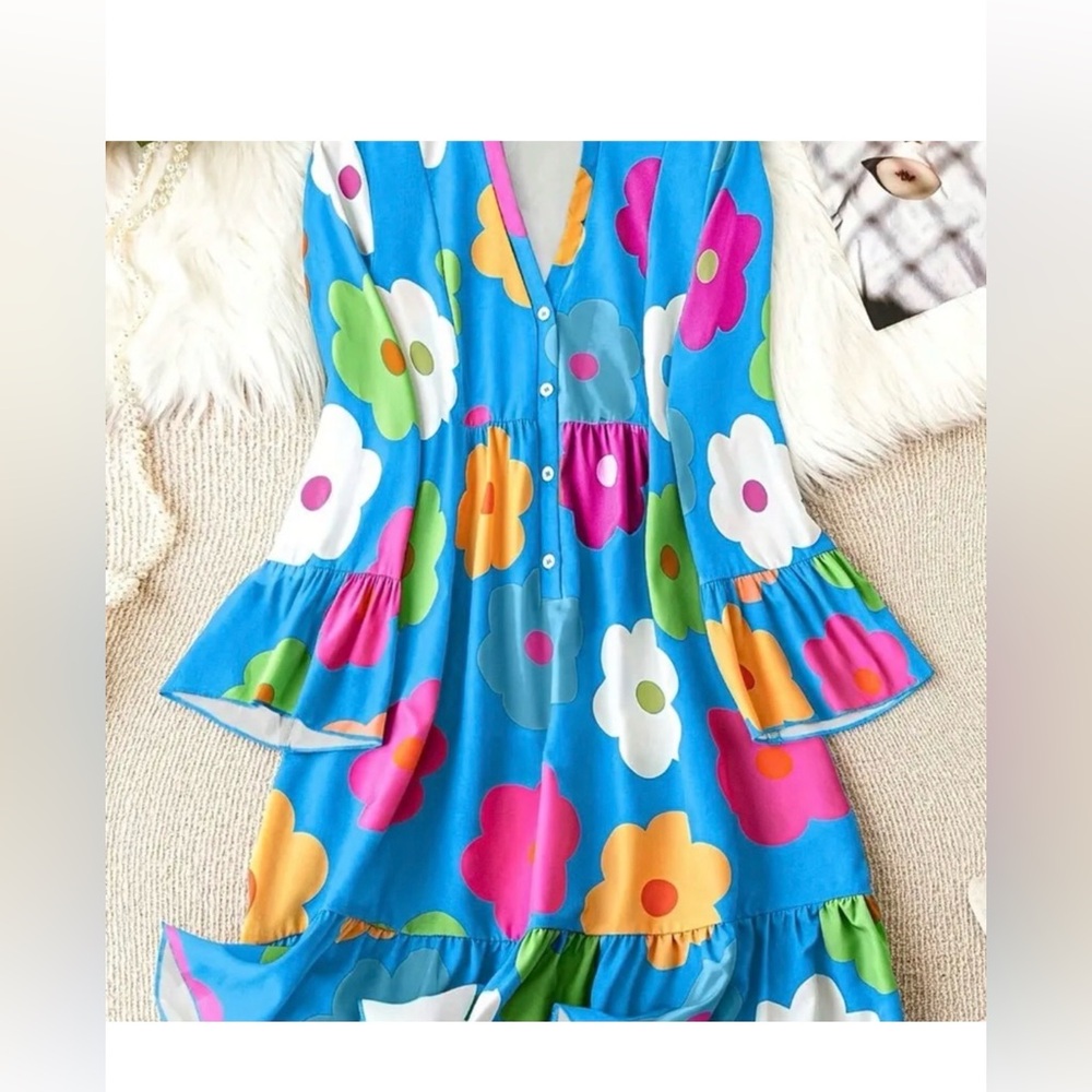 NWT Colorful Floral Dress S